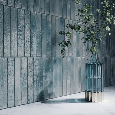 room setting image of blue tile