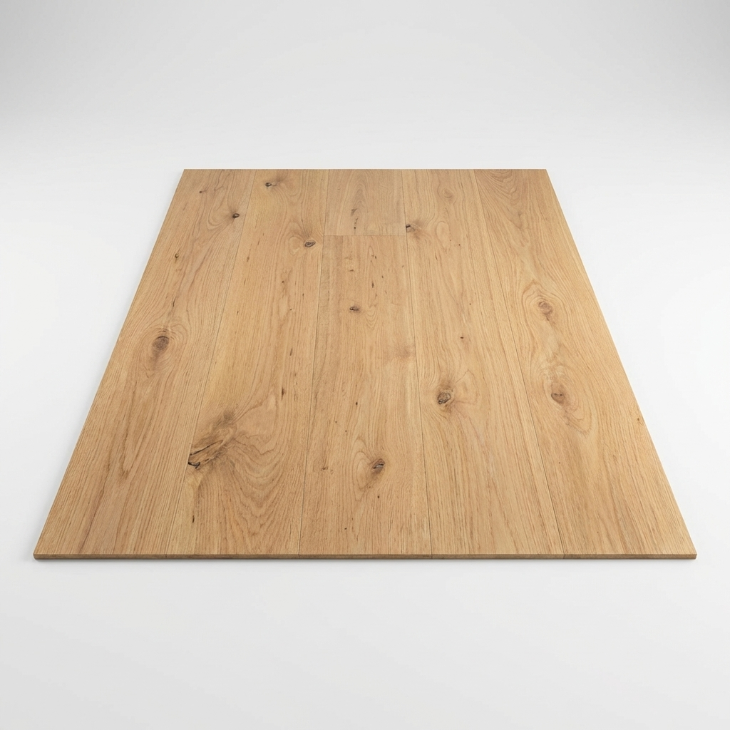 Wooden panel with a natural finish on a white background