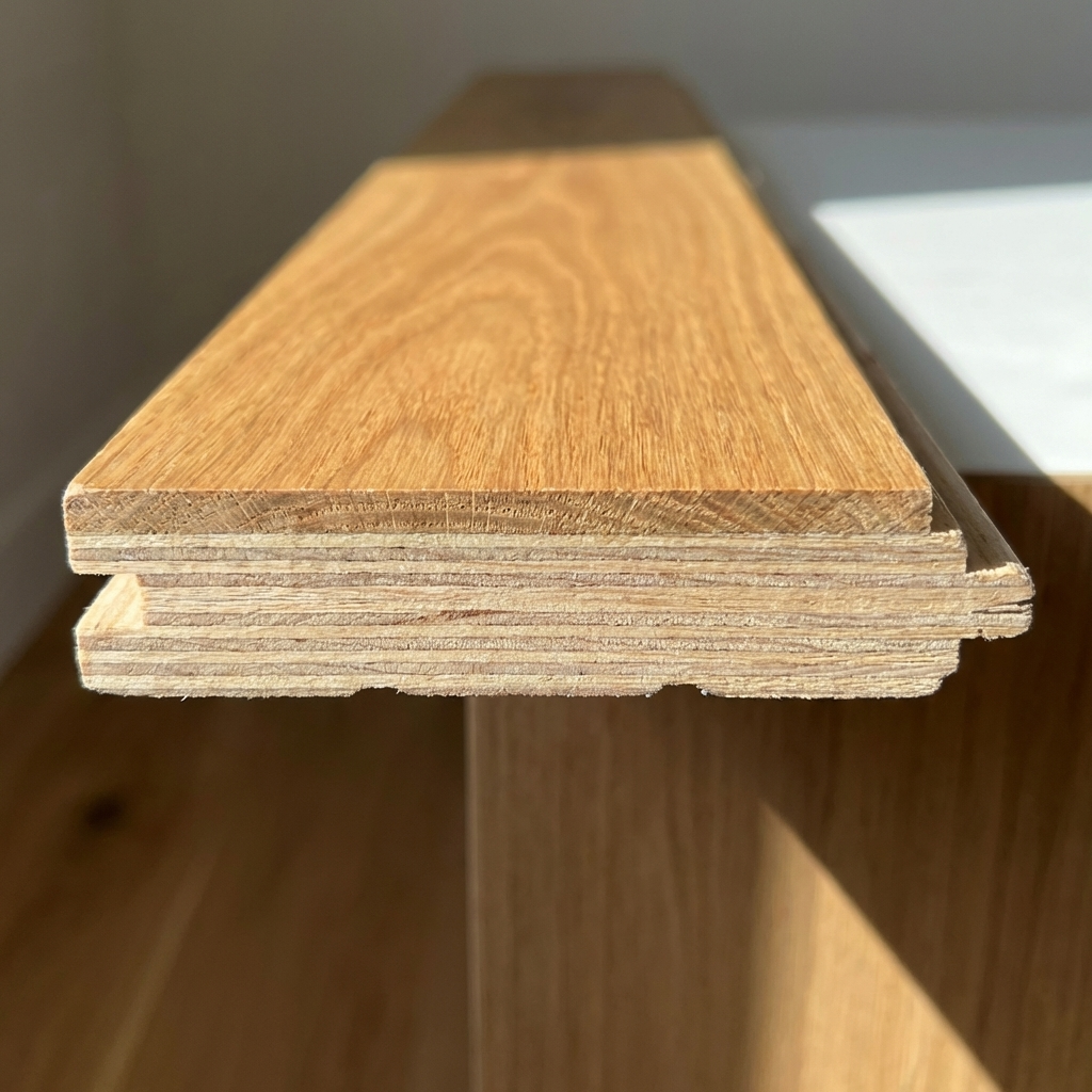 Stack of wooden planks with a blurred background