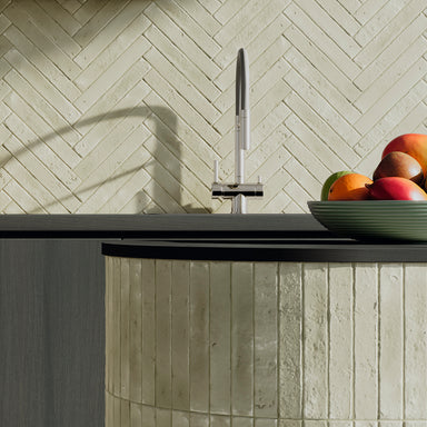 room setting image of olive colour tile