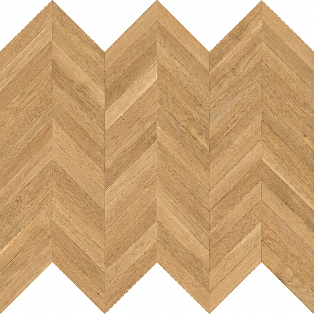 oak chevron flooring on white background