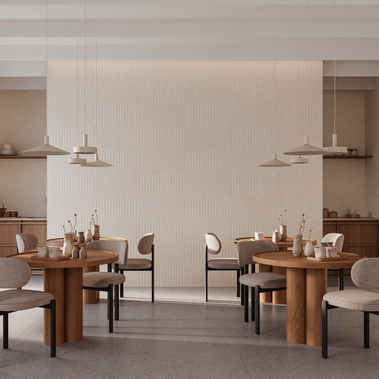 Room setting picture of ivory coloured tile