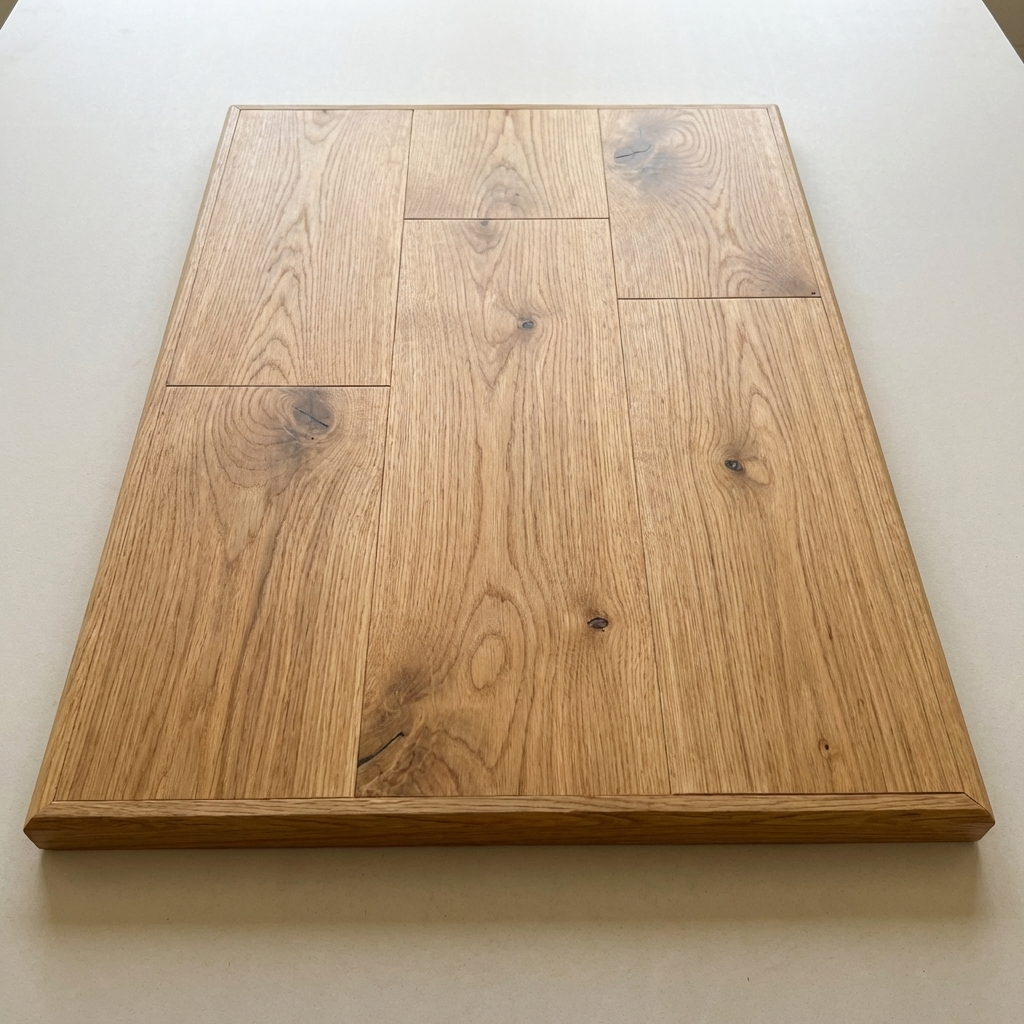 Wooden flooring panel on a white background