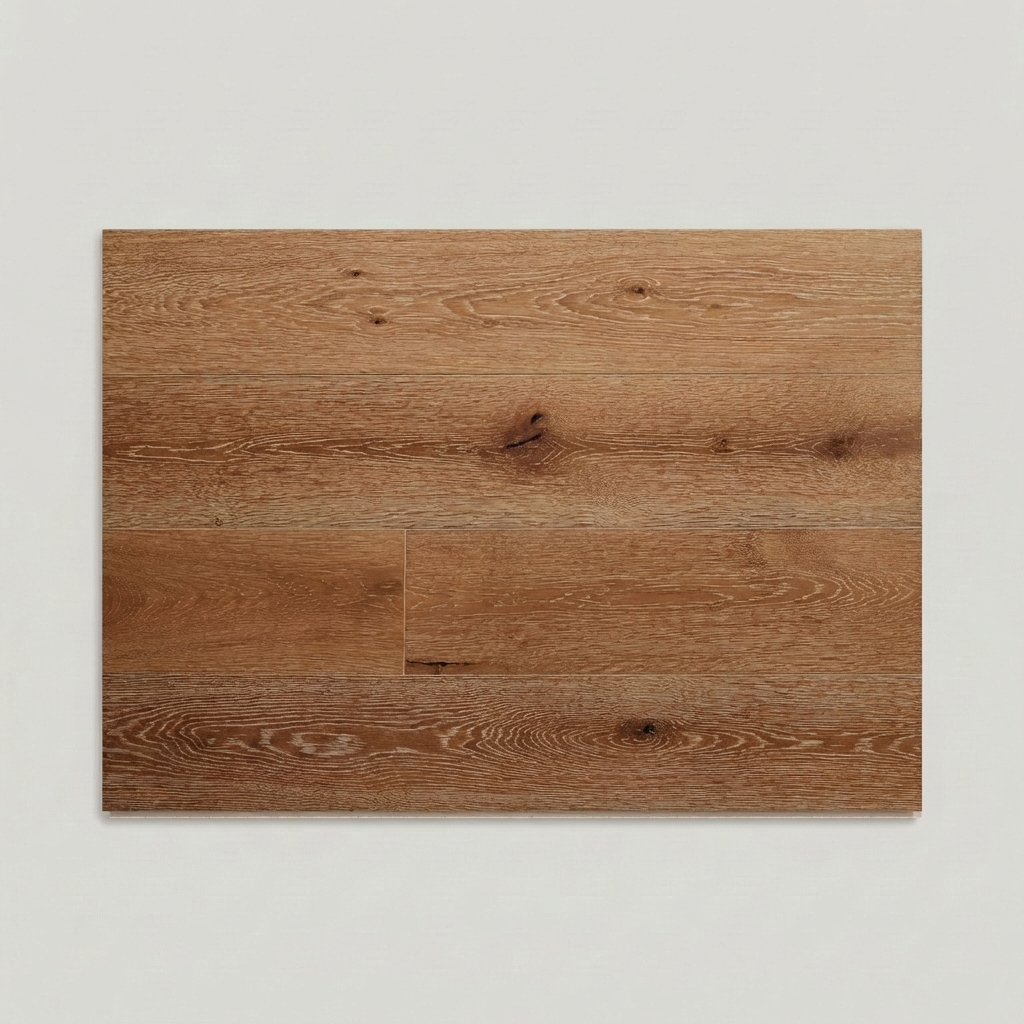 Wooden flooring sample on a light gray background