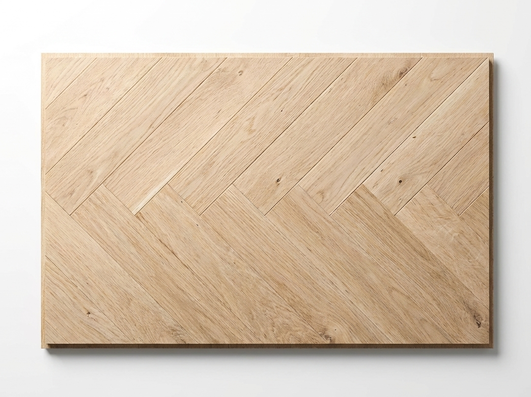 Wooden board with a herringbone pattern on a white background