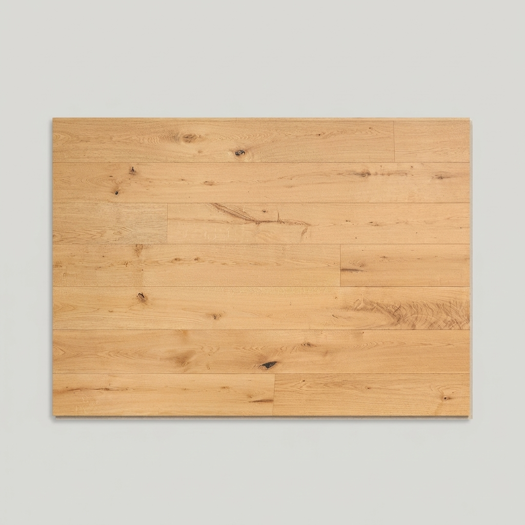 Wood flooring sample on plain background