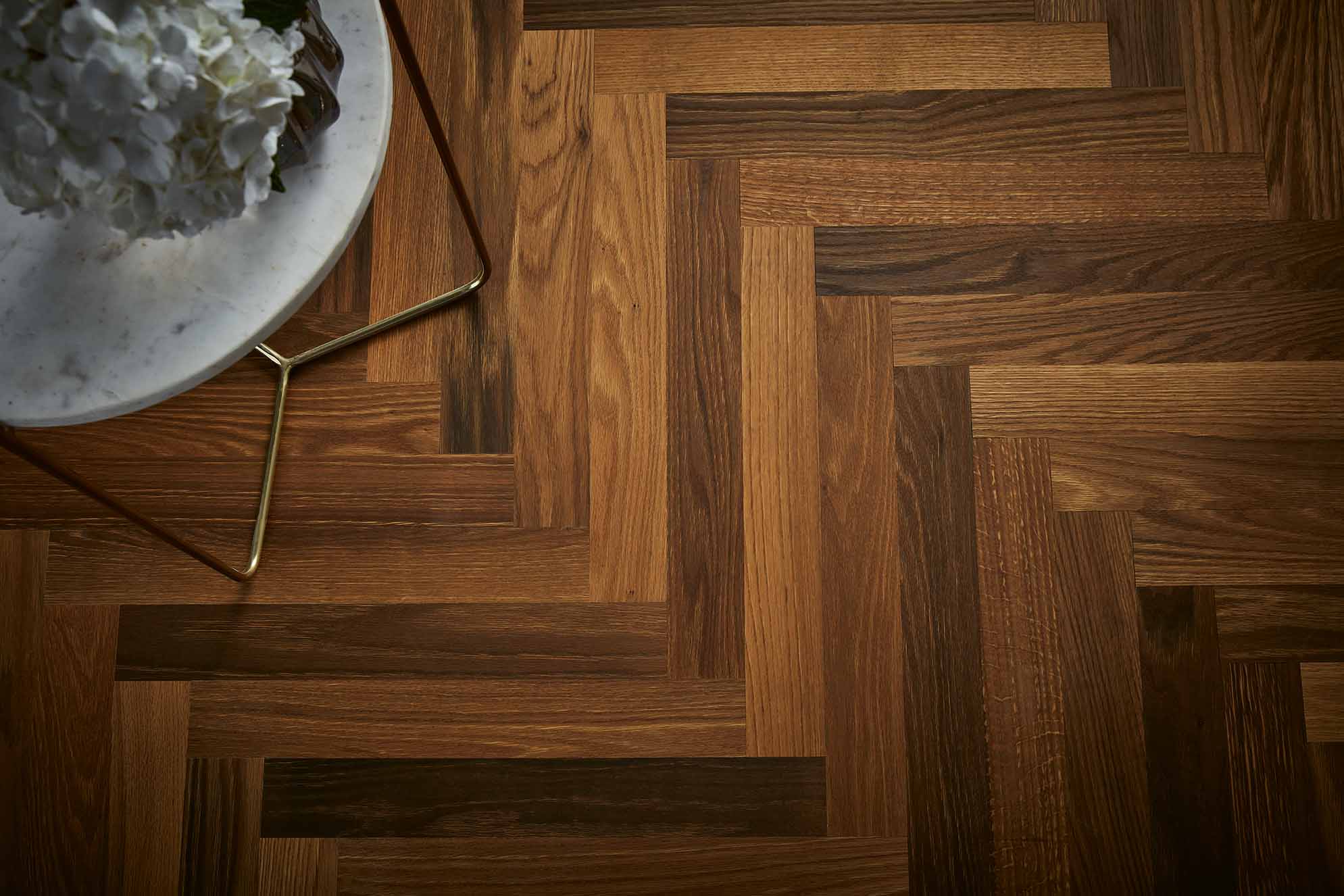 Harlesden Smoked Oak Parquet Flooring ambience 3