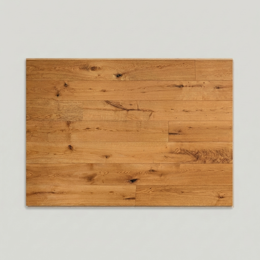 Wooden floor sample board with a natural smoked finish 