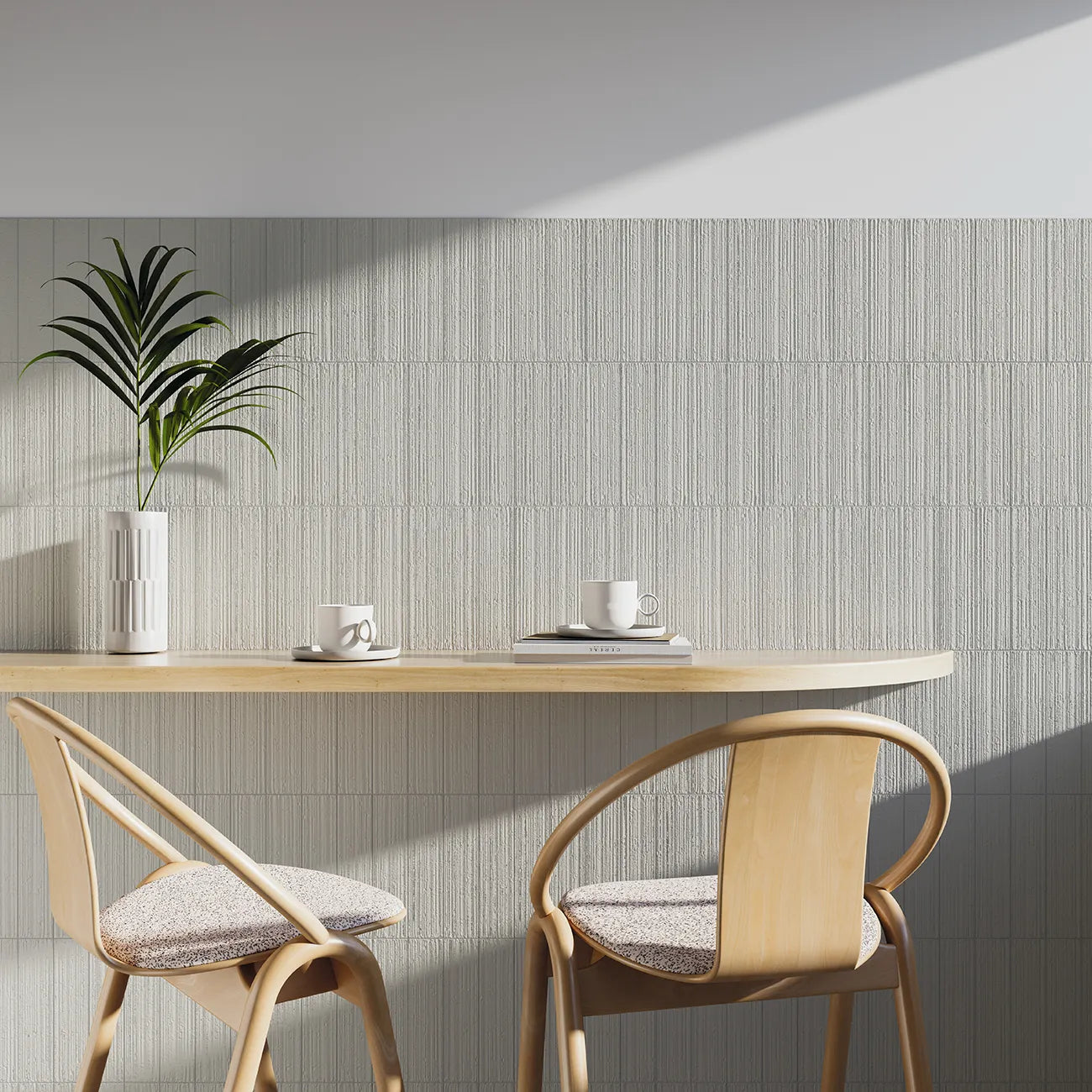 room setting of sage green tile