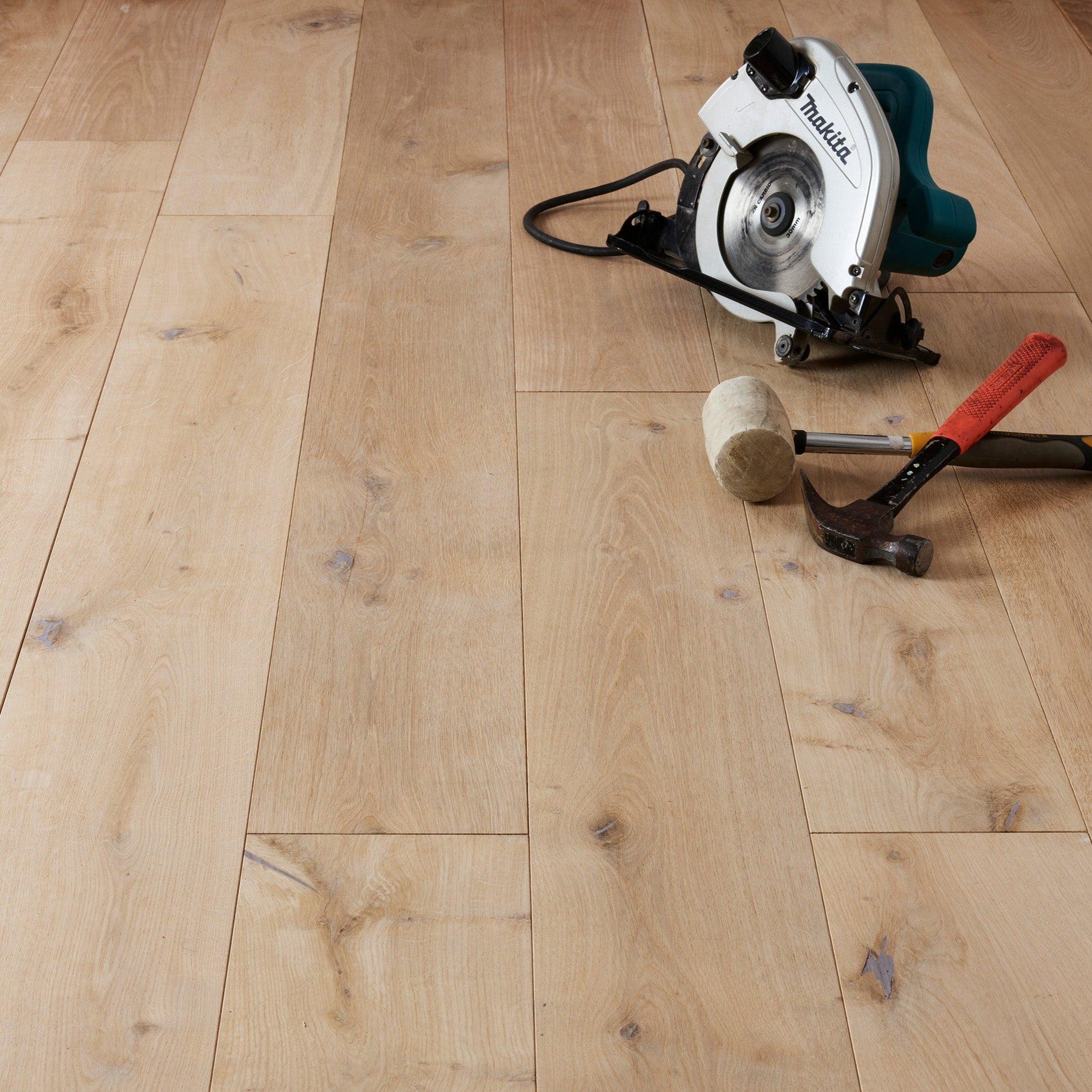 Unfinished wood flooring